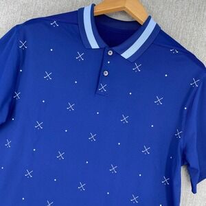Nike Golf Dri-FIT Polo Shirt Men Medium Golf Club Print Short Sleeve Performance